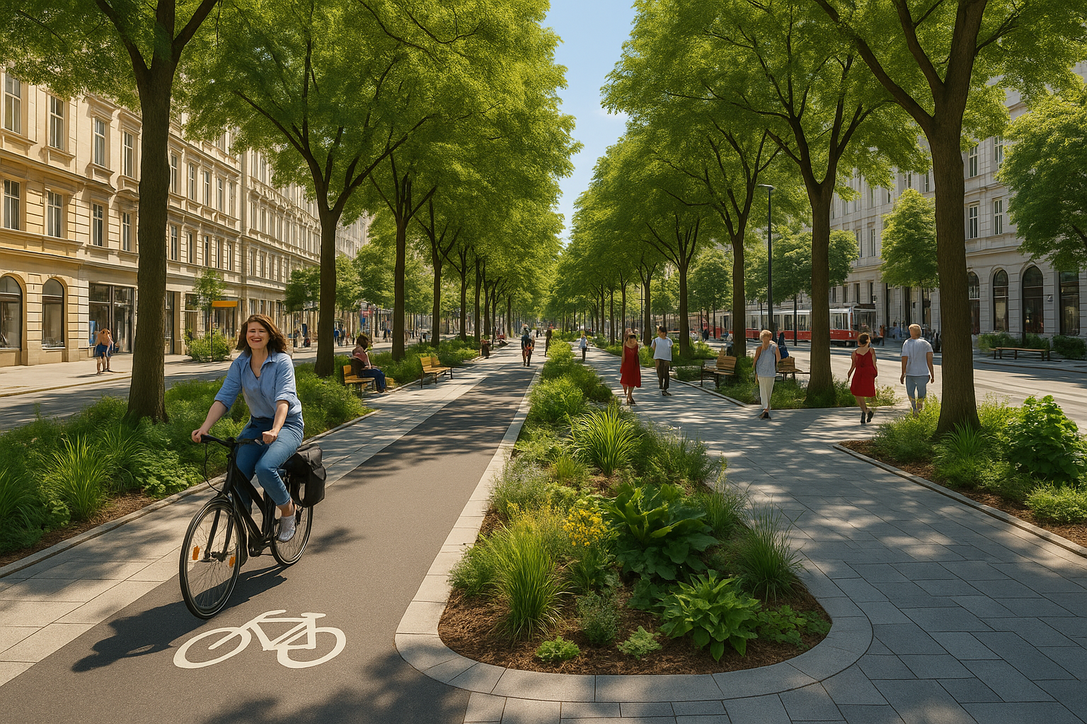 Titelbild zu „Wien wird grün: Spektakuläre Verwandlung der Thaliastraße zum Klimaboulevard!“