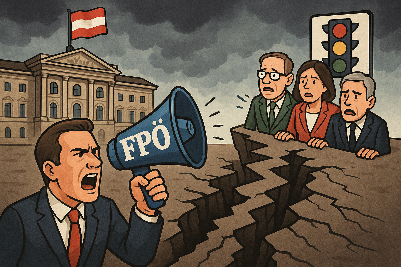 Titelbild zu „Politisches Erdbeben in Österreich: FPÖ fordert Rücktritt der Ampel-Regierung!“