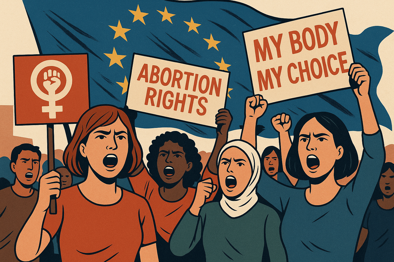 Titelbild zu „Europa im Aufruhr: Kampf um das Recht auf sicheren Schwangerschaftsabbruch!“