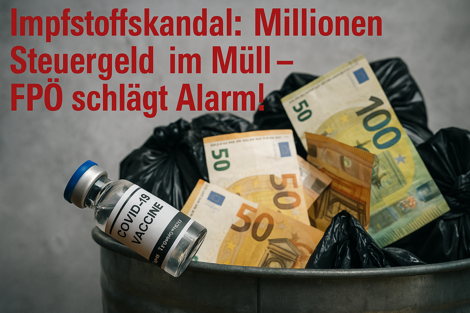 Titelbild zu „Impfstoffskandal: Millionen Steuergeld im Müll – FPÖ schlägt Alarm!“