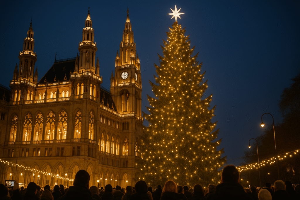 Spektakel in Wien: Der Weihnachtsbaum erstrahlt im Lichtermeer!