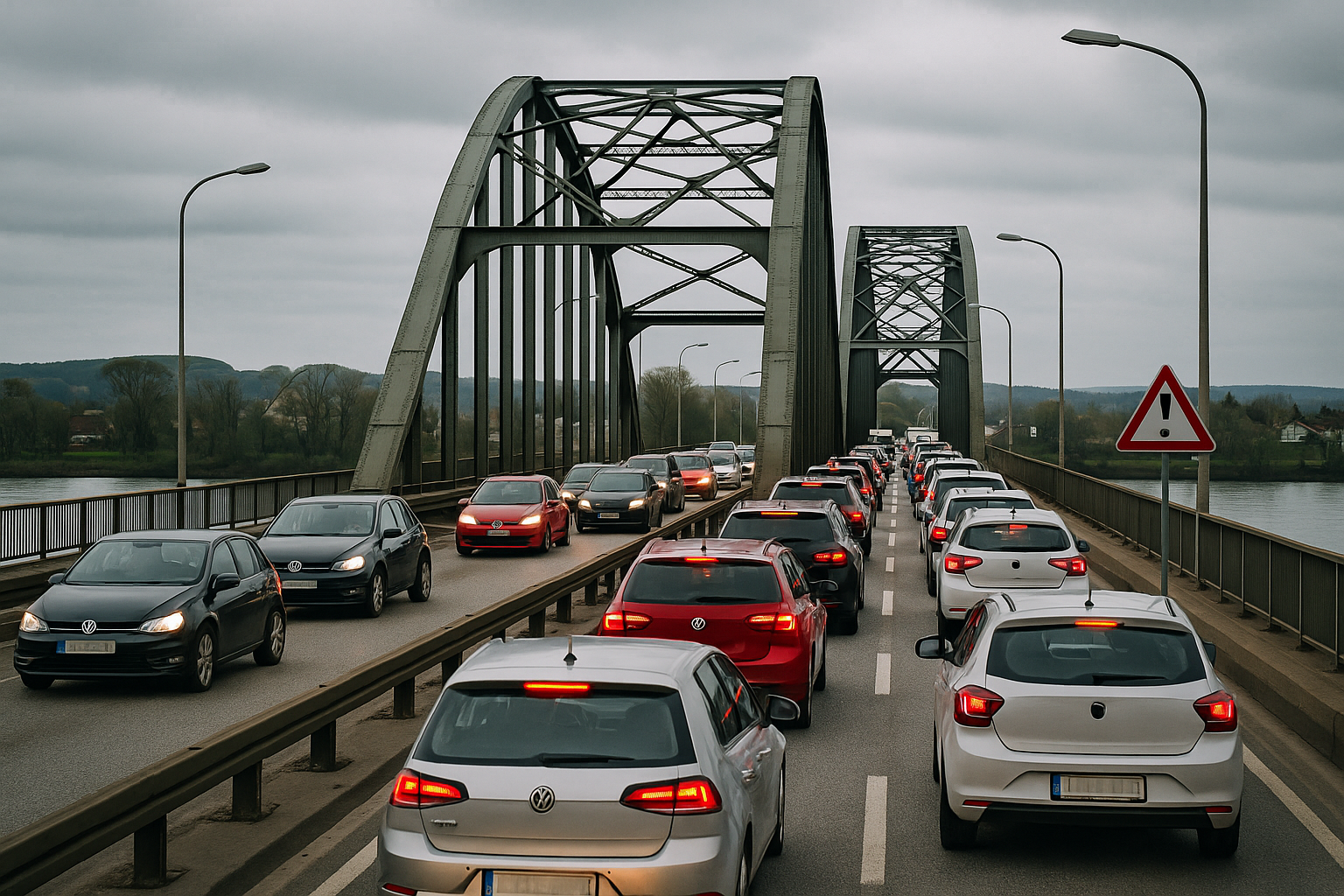 Titelbild zu „Donaubrücke Mauthausen: Drohendes Verkehrschaos trifft tausende Pendler“
