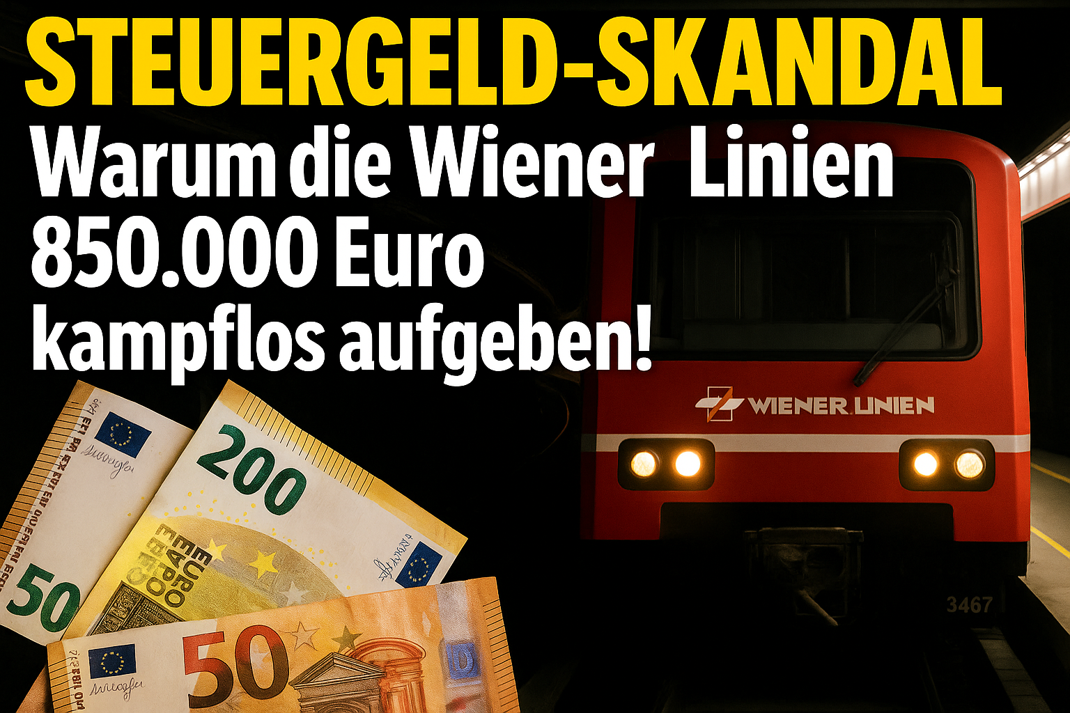 Titelbild zu „Steuergeld-Skandal: Warum die Wiener Linien 850.000 Euro kampflos aufgeben!“