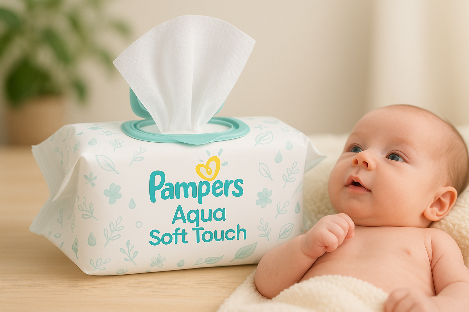 Titelbild zu „Pampers Aqua Soft Touch: Sanfte Pflege für zarte Babyhaut“