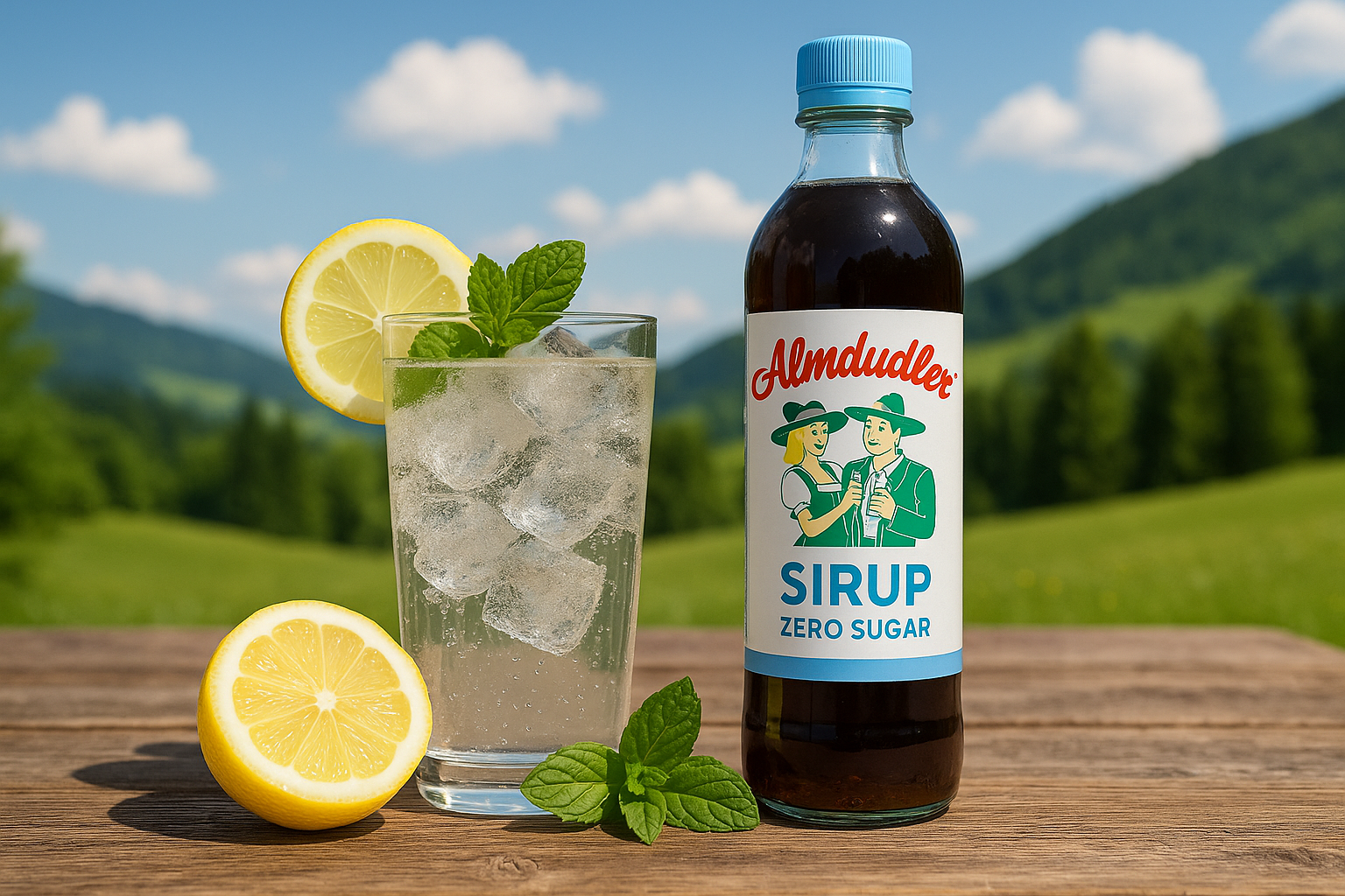 Titelbild zu „Almdudler Sirup Zero Sugar: Genuss ohne Zucker“