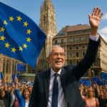 Van der Bellen feiert Europa am Stephansplatz