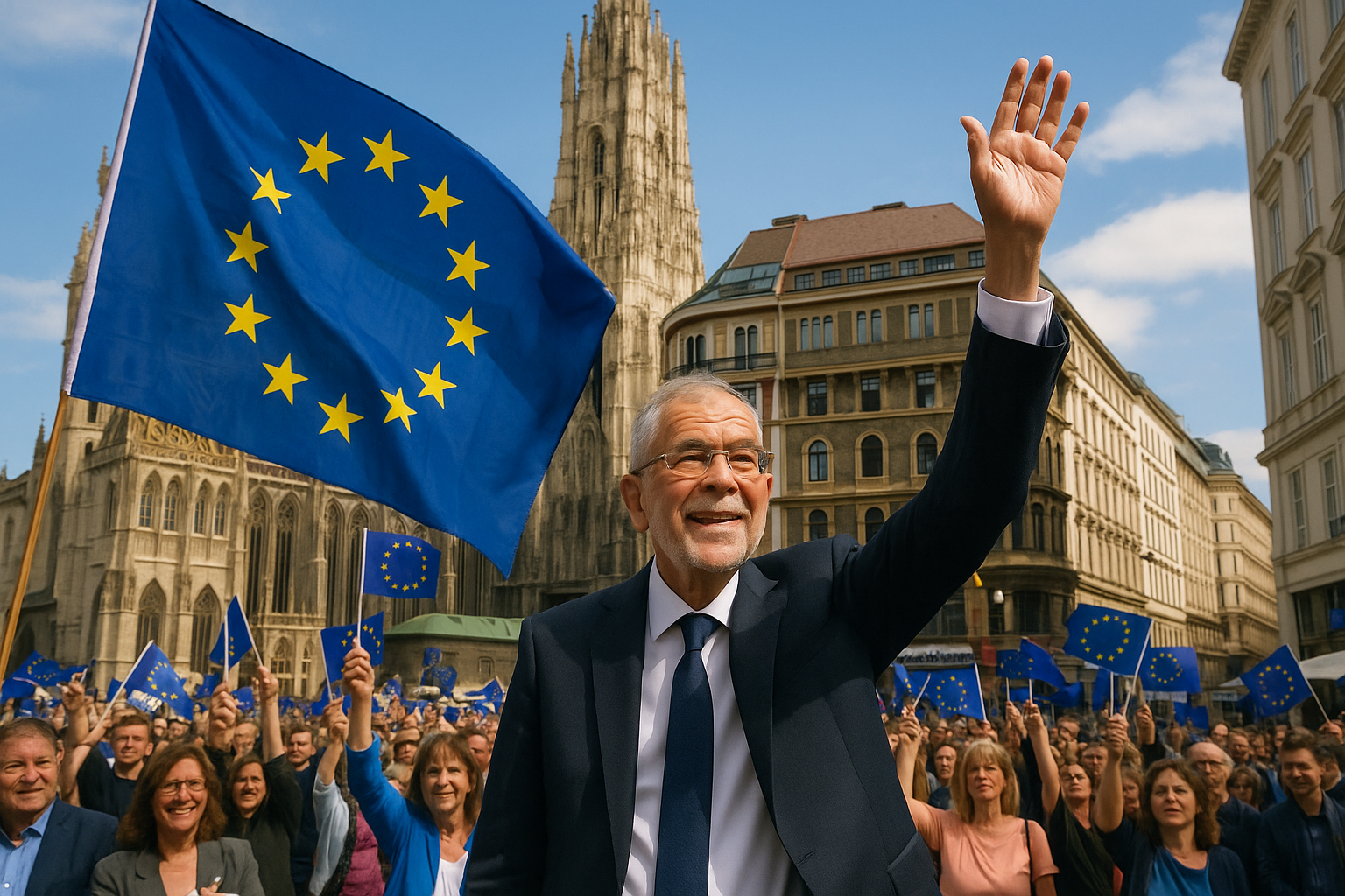Titelbild zu „Van der Bellen feiert Europa am Stephansplatz“