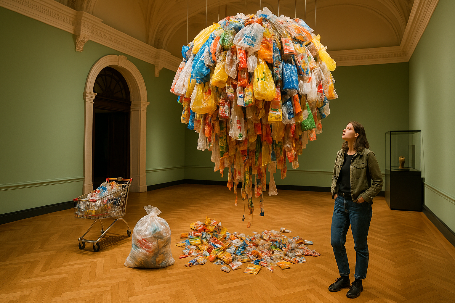 Titelbild zu „Neue Kunstinstallation im Weltmuseum Wien erkundet Konsum und Abfall“
