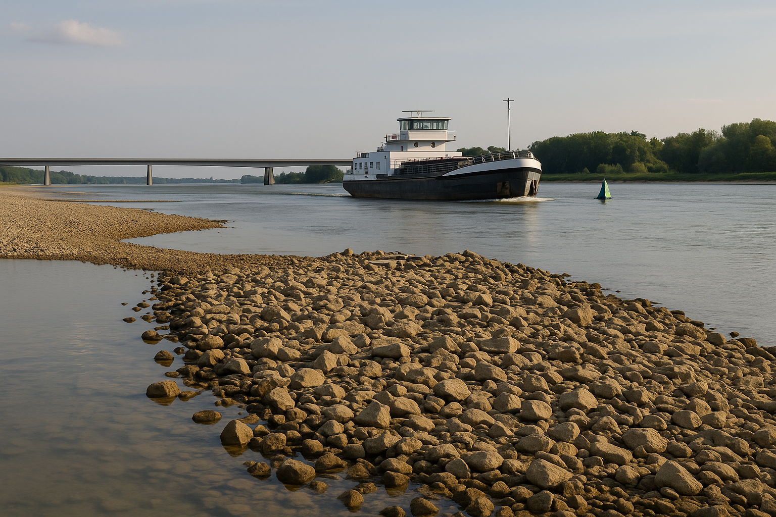 Titelbild zu „Niederwasser an der Donau: Maßnahmen zur Schifffahrtssicherung“