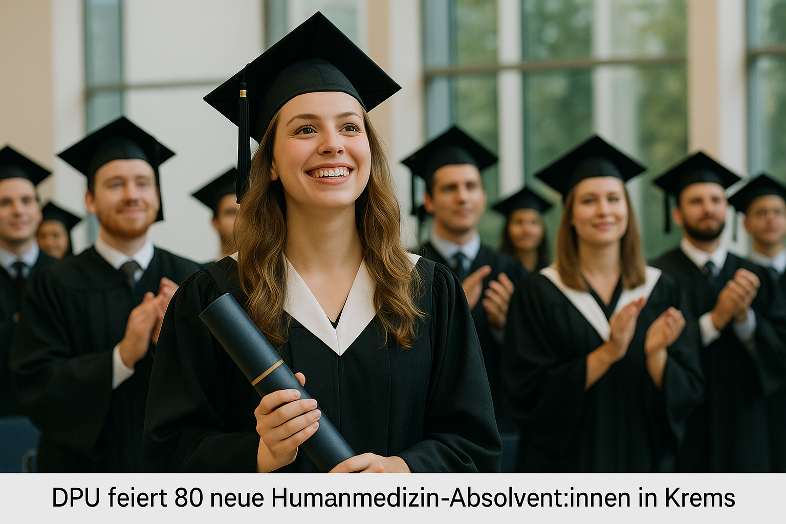 Titelbild zu „DPU feiert 80 neue Humanmedizin-Absolvent:innen in Krems“